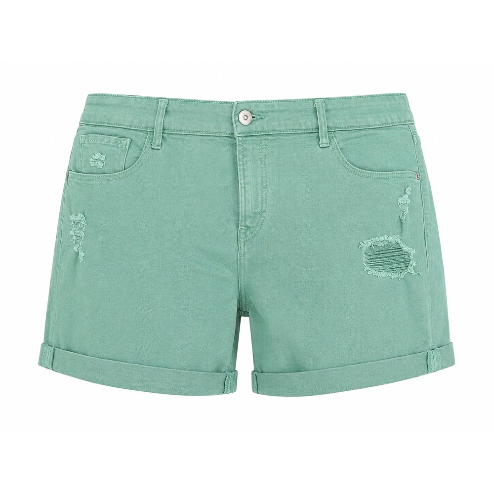 Old Navy Womens Distressed Denim Shorts Seafoam Green Cuffed Size 16 Mid Rise‎